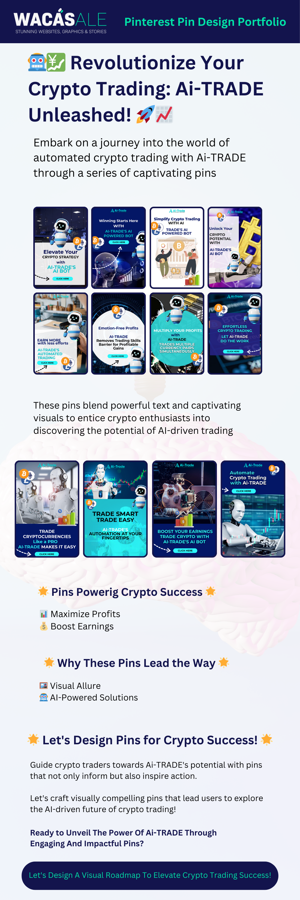 Crypto & Trading Pinterest Pins Design Service